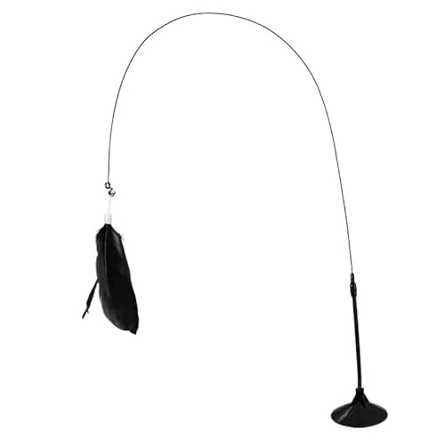 AzurePure 1 Stück Katzenspielzeug, interaktives Spielzeug, Federstab, Zauberstab, Haustierfeder, Nachfüllpackung, Ersatzfänger, Produkt for Katzenübungen katzenspielzeug Maus(Ordinary Black) von AzurePure