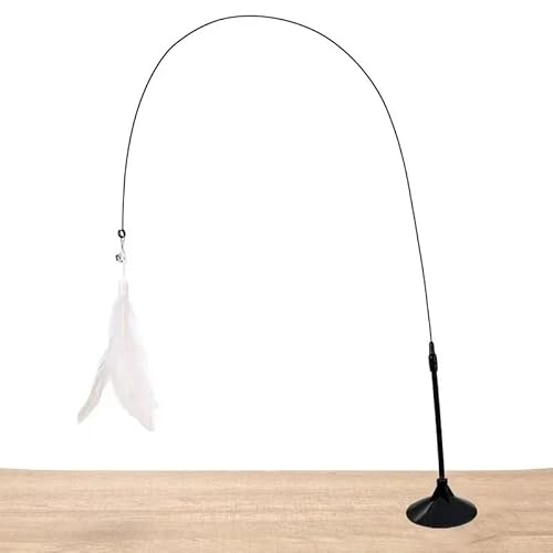AzurePure 1 Stück Katzenspielzeug, interaktives Spielzeug, Federstab, Zauberstab, Haustierfeder, Nachfüllpackung, Ersatzfänger, Produkt for Katzenübungen katzenspielzeug Maus(Ordinary White) von AzurePure