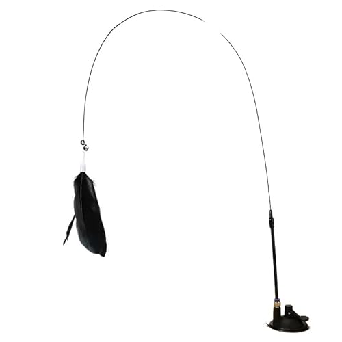 AzurePure 1 Stück Katzenspielzeug, interaktives Spielzeug, Federstab, Zauberstab, Haustierfeder, Nachfüllpackung, Ersatzfänger, Produkt for Katzenübungen katzenspielzeug Maus(Powerful Black) von AzurePure