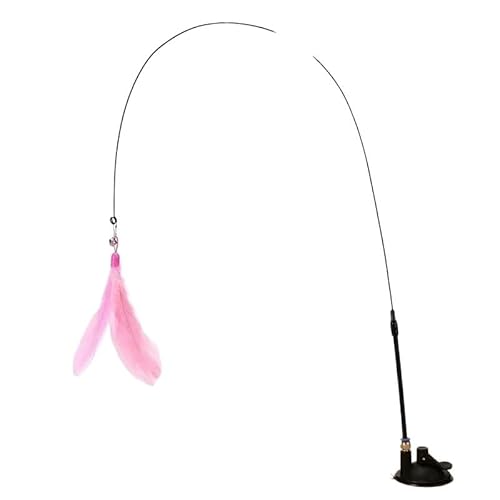 AzurePure 1 Stück Katzenspielzeug, interaktives Spielzeug, Federstab, Zauberstab, Haustierfeder, Nachfüllpackung, Ersatzfänger, Produkt for Katzenübungen katzenspielzeug Maus(Powerful Pink) von AzurePure