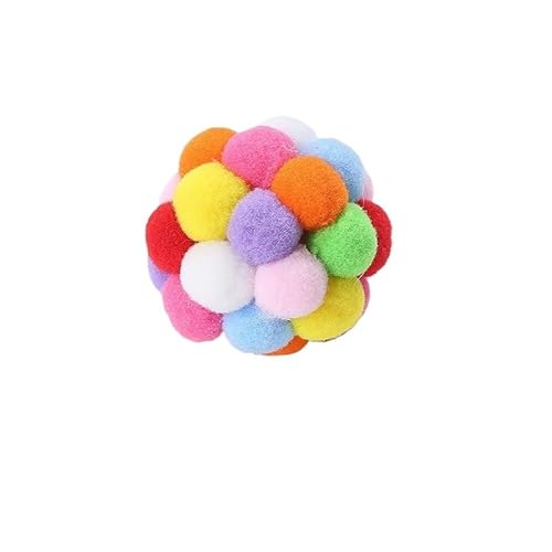 AzurePure 1PC Katzenminze Kauen Interaktives Spielzeug Kätzchen Welpen Plüsch Ball Spiel Hund Katze Spielzeug Bunte Handgemachte Glocke Hüpfball Haustier Geschenk katzenspielzeug Maus(02) von AzurePure