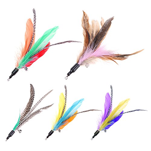 AzurePure 5 Stücke Interaktive Katze Zauberstab Bunte Feder Lustige Katze Stick Exquisite Tragbare Kreative Ersatz Haustier Katze Liefert katzenspielzeug Maus AzurePure 5 Stücke Interaktive Katze Zauberstab Bunte Feder Lustige Katze Stick Exquisite Tragbare Kreative Ersatz Haustier Katze Liefert katzenspielzeug Maus von AzurePure