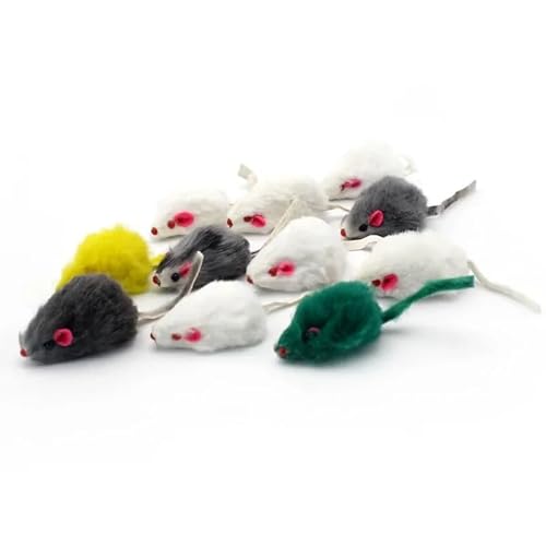 AzurePure Haustier Katzenspielzeug Kaninchenfell Falsche Maus Feder Regenbogen Maus Spielzeug Lustiges Spielspielzeug for Kätzchen Katzenspielzeug Interaktiv katzenspielzeug Maus(1) von AzurePure