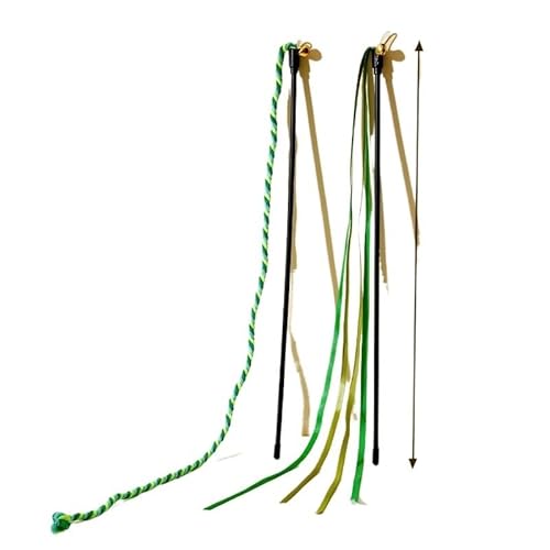 AzurePure Interaktives Katzenspielzeug mit Kunstfeder, Satinband, Glocke, Katzenstab, Spielzeug, Haustierbedarf, Katzenspielzeug (3) von AzurePure