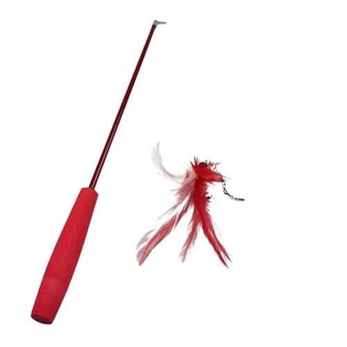 AzurePure Katzen-Teaser-Zauberstäbe, dreiteilig, Teleskop-Angelrute, Zauberstab, Kätzchen, lustiger Catcher, Teaser-Stick, interaktives Stick-Spielzeug katzenspielzeug Maus(1) von AzurePure