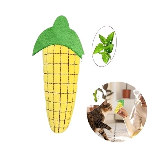 AzurePure Katzenspielzeug mit Katzenminze, Plüsch-Katzenspielzeug for Kätzchen, Zähneknirschen, Daumenkissen, Kauspielzeug, Krallen, Daumenbeißer, Haustierzubehör katzenspielzeug Maus(Corn,5pcs) von AzurePure