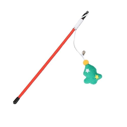 AzurePure Süße Tease Cat Sticks Weihnachtsthema Interaktive Haustier-Sticks Cartoon Weihnachtsmann Weihnachtsbaum Plüsch Puppe Glocke Katzenspielzeug katzenspielzeug Maus(02) von AzurePure