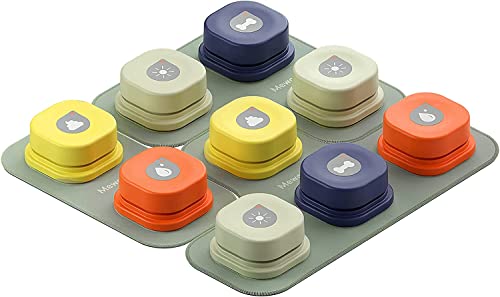 AzurePure asf Hundeknopf-Aufzeichnung, Sprechende Haustierkommunikation, Stimmtraining, Interaktives Spielzeug, Klingel mit Pad und Aufkleber, Einfach zu bedienen kur(9 Packs) von AzurePure