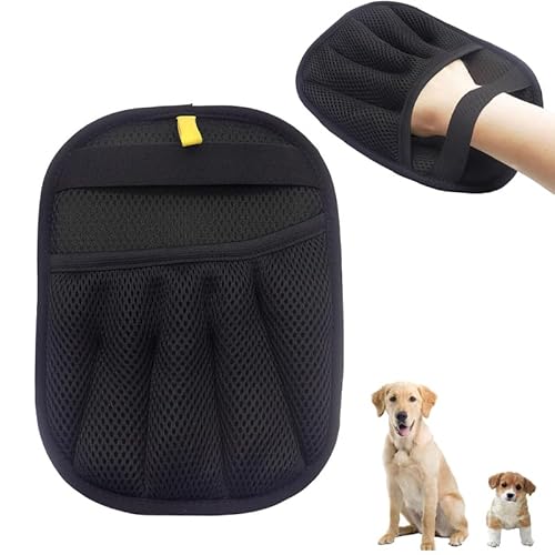 Azwood Tierhaarentferner Handschuh, Antistatisch Fell Magnet Handschuh für Hunde und Katzen, Elastisch Pet Hair Remover Glove Für Haustierpflege und Möbelreinigung (Schwarz) von Azwood