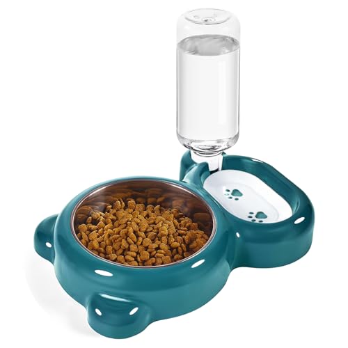 Azwraith Hundenäpfe Katzenfutter und Wassernapf Set mit Wasserspender, Futternapf, Futterspender und Edelstahlnapf für Katzen und kleine Hunde - Dunkelgrün Azwraith Hundenäpfe Katzenfutter und Wassernapf Set mit Wasserspender, Futternapf, Futterspender und Edelstahlnapf für Katzen und kleine Hunde - Dunkelgrün von Azwraith