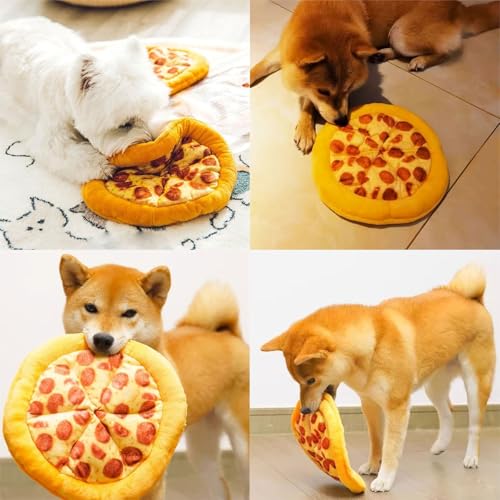 Azxcvbnm Kaufreundliches Plüsch-Pizza-Haustierspielzeug für Hunde und Katzen, realistische Pizza mit Quietscher für Interaktionsspiele im Innenbereich Azxcvbnm Kaufreundliches Plüsch-Pizza-Haustierspielzeug für Hunde und Katzen, realistische Pizza mit Quietscher für Interaktionsspiele im Innenbereich von Azxcvbnm