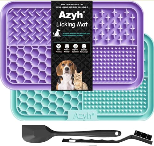 Azyh Leckmatte für Hunde und Katzen, 2 Stück, Langsames Füttern, Lecken für Große Hunde und Welpen, Angstlinderung, Hundespielzeug, Fütterungsmatte für Butter, Joghurt, Erdnüsse, 25 * 15cm Azyh Leckmatte für Hunde und Katzen, 2 Stück, Langsames Füttern, Lecken für Große Hunde und Welpen, Angstlinderung, Hundespielzeug, Fütterungsmatte für Butter, Joghurt, Erdnüsse, 25 * 15cm von Azyh