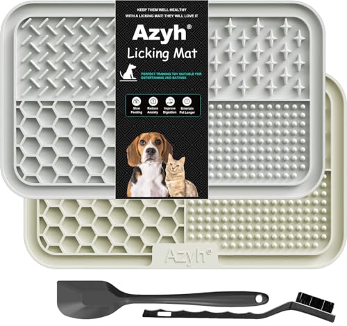 Azyh Leckmatte für Hunde und Katzen, 2 Stück, Langsames Füttern, Lecken für Große Hunde und Welpen, Angstlinderung, Hundespielzeug, Fütterungsmatte für Butter, Joghurt, Erdnüsse, 25 * 15cm Azyh Leckmatte für Hunde und Katzen, 2 Stück, Langsames Füttern, Lecken für Große Hunde und Welpen, Angstlinderung, Hundespielzeug, Fütterungsmatte für Butter, Joghurt, Erdnüsse, 25 * 15cm von Azyh