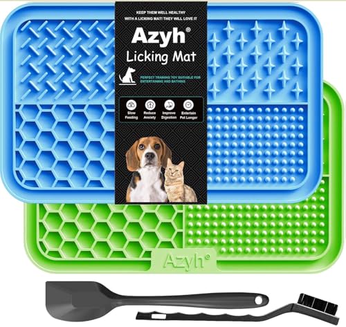 Azyh Leckmatte für Hunde und Katzen, 2 Stück, Langsames Füttern, Lecken für Große Hunde und Welpen, Angstlinderung, Hundespielzeug, Fütterungsmatte für Butter, Joghurt, Erdnüsse, 25 * 15cm Azyh Leckmatte für Hunde und Katzen, 2 Stück, Langsames Füttern, Lecken für Große Hunde und Welpen, Angstlinderung, Hundespielzeug, Fütterungsmatte für Butter, Joghurt, Erdnüsse, 25 * 15cm von Azyh