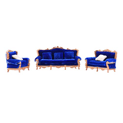 B Baosity Sandtisch Modell Im Maßstab 1:25, Handgefertigtes Mini Sofakissen Set für Innenmöbel - Blau von B Baosity
