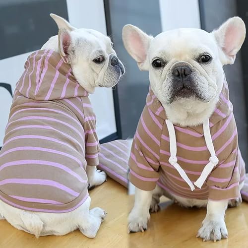 Hunde-Kapuzenpullover für Hunde und Katzen, Frühling und Herbst, gestreift, schlichter Stil von BABIIE