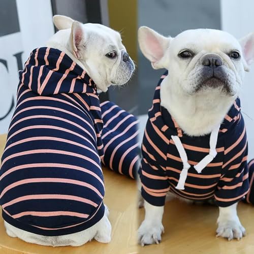Hunde-Kapuzenpullover für Hunde und Katzen, Frühling und Herbst, gestreift, schlichter Stil von BABIIE