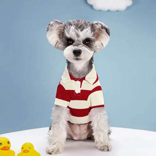 Hunde-Poloshirt für den Sommer, Freizeitkleidung für kleine und große Hunde, Katzen, T-Shirt, Chihuahua, Mops, Yorkshire-Shirts, Rot, Größe 3XL von BABIIE