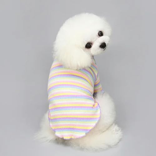 Modischer, gestreifter Hunde-Kapuzenpullover für kleine Hunde, bequemes Welpen-Pullover, Hemd, niedliches Hundekostüm, Unterhemd von BABIIE