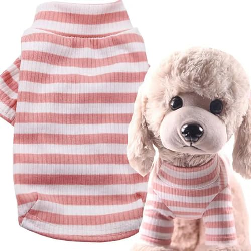 Modischer, gestreifter Hunde-Kapuzenpullover für kleine Hunde, bequemes Welpen-Pullover, Hemd, niedliches Hundekostüm, Unterhemd von BABIIE
