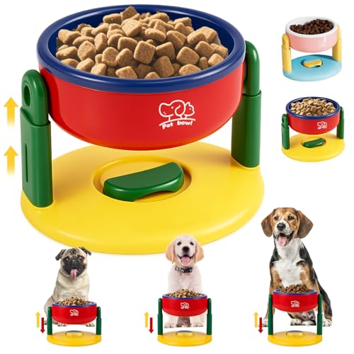 BABORUI Anhebbarer Hundenapf mit Saugnapf, 2 Stück, höhenverstellbar, rutschfester, erhöhter Futternapf und Wassernapf für kleine, mittelgroße und große Hunde und Katzen, kippsicher, leicht zu von BABORUI
