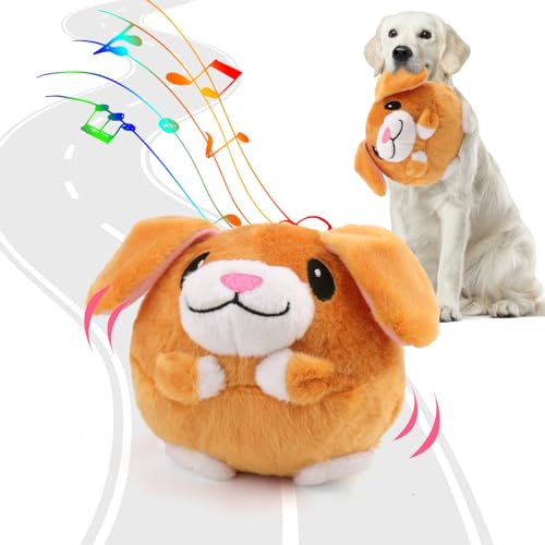 BABORUI Interaktives Hundespielzeug für Welpen, springendes, quietschendes Hundespielzeug mit Aufnahme- und Musikmodi, wiederaufladbar, bewegliches Kauspielzeug für kleine, mittelgroße und große von BABORUI