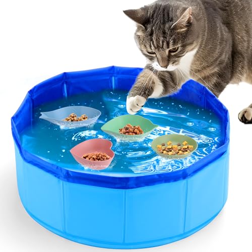 BABORUI Katzen-Pool-Spielzeug mit Leckerli-Schüssel-Wasser-Katzenspielzeug, tragbares Katzen-Pool-Spielzeug, Wasserspielzeug für gelangweilte Indoor-Katzen, interaktives Katzenspielzeug für endloses BABORUI Katzen-Pool-Spielzeug mit Leckerli-Schüssel-Wasser-Katzenspielzeug, tragbares Katzen-Pool-Spielzeug, Wasserspielzeug für gelangweilte Indoor-Katzen, interaktives Katzenspielzeug für endloses von BABORUI