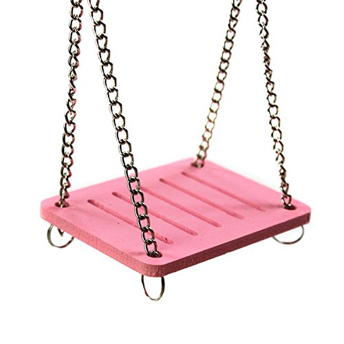 BABOS Spielzeug Swing Gadget Holzkäfig Zubehör Zubehör Maus rosa von BABOS