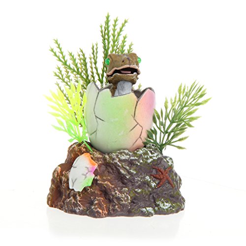 BABYVIVA Aquarium Dekoration Kunststoff Figur Baby Dinosaurier im Ei mit Luftschlauch Fisch für Tank Ornament Landschaftsbau Zubehör Aquarium Heizung Lichtthermometer Kies Sand Dekorationen von BABYVIVA