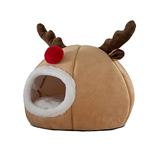 BABYVIVA Iglu Haustierbett Weich Für Den Innenbereich Geschlossenes Rentierhöhlenzelt Für Katzen Kätzchen Welpen Kleine Tiere Abnehmbares Kissen BABYVIVA Iglu Haustierbett Weich Für Den Innenbereich Geschlossenes Rentierhöhlenzelt Für Katzen Kätzchen Welpen Kleine Tiere Abnehmbares Kissen von BABYVIVA
