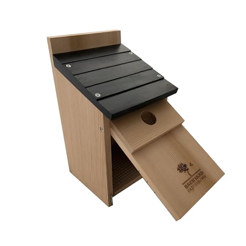 BACKYARD EXPRESSIONS PATIO · HOME · GARDEN 913557 Vogelhaus aus Zedernholz für große Vögel, 22,6 cm L x 20,6 cm H - Easy Access Cleanout Tür Hinterhof Ausdrücke, Naturholz von BACKYARD EXPRESSIONS PATIO · HOME · GARDEN