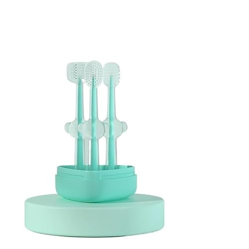 3 Teile/Satz Haustier Zahnbürste Lila Katze Silikon Pinsel Entfernen Mundgeruch Zahnstein Zahnpflege Sauberen Mund (Color : Blue) von BADALO