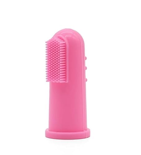 BADALO Haustier-Silikon-Fingerbürste for Hunde und Katzen, weiche Fingerbürste, Zahnreinigung, Mundgeruch, Pflege, Haustierpflege (Color : Pink) von BADALO