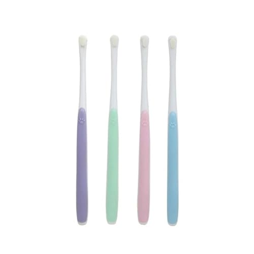 BADALO Hundezahnbürste for Haustiere, Zahnreinigungswerkzeug, weiche Haustier-Zahnbürste mit kleinem Kopf, Mundgeruch, Zahnpflegemittel (Color : Pink) von BADALO
