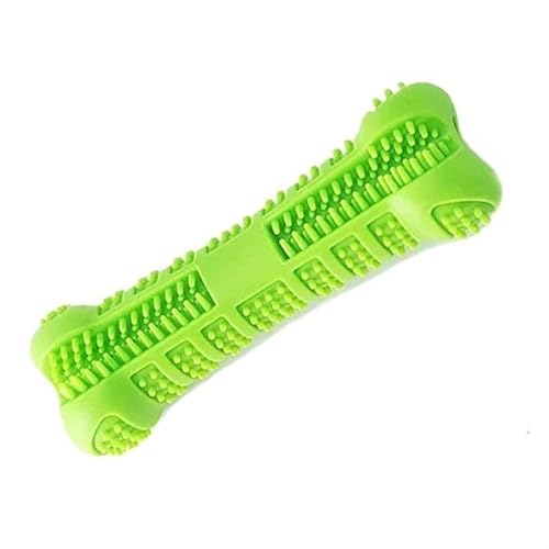 BADALO Weiche Gummi-Hundezahnbürste, Hunde-Kauspielzeug, Hundebürstenstab, 360-Grad-Zahnreinigung, Haustier-Zahnbürste (Color : Green, Size : M 10.5x3.7cm) von BADALO