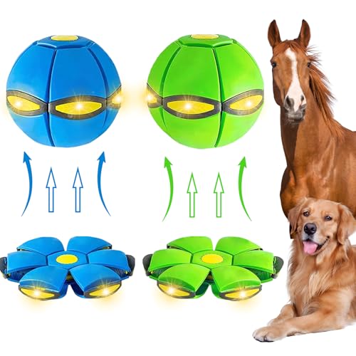 BADWALT Hundespielzeug, 2 Stück, mit 6 Lichtern, Haustierspielzeug, fliegende Untertasse, Ball für Hunde und Hunde, fliegende Scheibe für interaktive Hunde, Kinderfußball, Outdoor-Spiele BADWALT Hundespielzeug, 2 Stück, mit 6 Lichtern, Haustierspielzeug, fliegende Untertasse, Ball für Hunde und Hunde, fliegende Scheibe für interaktive Hunde, Kinderfußball, Outdoor-Spiele von BADWALT