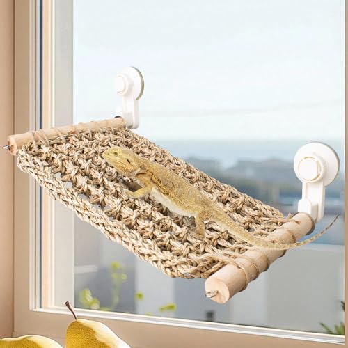 FlidRunest 33,8 x 19,8 cm Seegras Bartdrache Hängematte für Fenster, Eidechse Fensterstange, Reptilien-Hängematte Sitzstange mit leistungsstarken Saugnäpfen für Eidechse, Leopard Gecko, Chamäleon FlidRunest 33,8 x 19,8 cm Seegras Bartdrache Hängematte für Fenster, Eidechse Fensterstange, Reptilien-Hängematte Sitzstange mit leistungsstarken Saugnäpfen für Eidechse, Leopard Gecko, Chamäleon von BADWALT