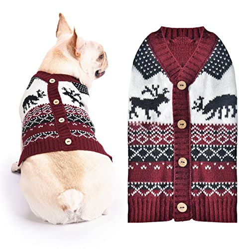 BAEJMJK Weihnachtspullover für Hunde, Rollkragenpullover für kleine, mittelgroße und große Hunde, weich, warm, Welpen, Katze, Strickpullover, Hundeoutfits, Hundepullover für Herbst und Winter, roter von BAEJMJK