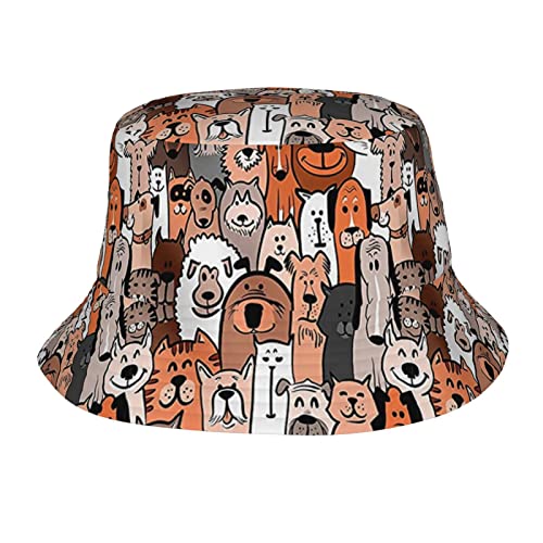 Haustier-Katzen und Hunde, Cartoon-Stil, bedruckt, Sonnenhut, Sommer, Unisex, Fischermütze, verstaubar, Outdoor-Reise, Strandkappe Haustier-Katzen und Hunde, Cartoon-Stil, bedruckt, Sonnenhut, Sommer, Unisex, Fischermütze, verstaubar, Outdoor-Reise, Strandkappe von BAFAFA