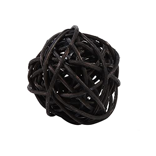 BAFOVY Rattan Ornament Bälle Dekorative Rattankugeln Rattan Dekorbälle 20pcs Lebendige Farben für Hochzeitsfeier Geburtstagsfotografie Requisiten mit Exquisiten Handgefertigten Details (Black) von BAFOVY