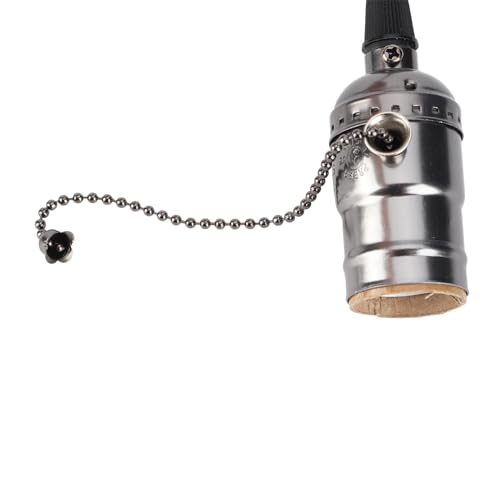 BAFOVY Vintage Deckenlampenhalter, E26 -Schraublampenkompatibilität, Premium -Aluminium, Retro Design, Kettenschalter für Küchen, Schlafzimmer, Esszimmer, Stangen (Black) von BAFOVY