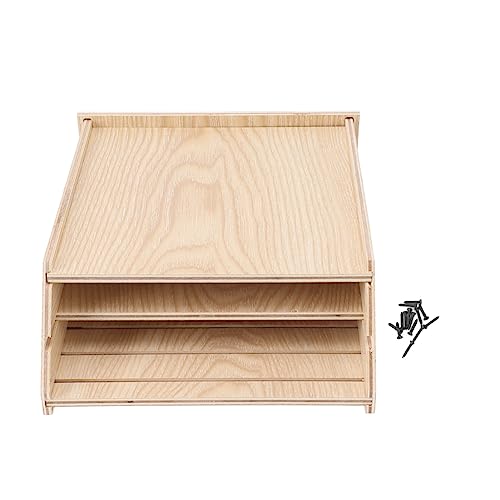 Holzfledermaus -Haus, Außenschachtel, Handgefertigte Wetterfeste Wetterfeste Triad -Holzfledermaus für Garten Im Freien, Idealer Schlafbereich für Fledermäuse (Holzfarbe) von BAFOVY