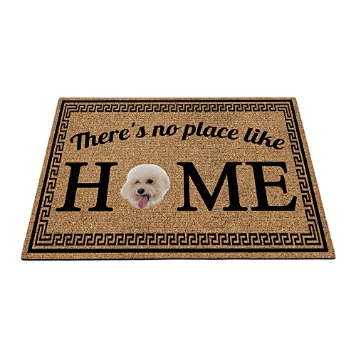 BAGEYOU My Love Fußmatte mit niedlichem Bichon-Frise-Motiv, Malteser-Hund, mit Aufschrift "There's No Place Like Home", 70 x 40 cm von BAGEYOU