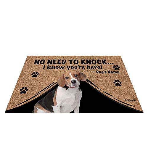 BAGEYOU Personalisierte Fußmatte mit Hunde-Namen und Aufschrift "My Love Dog Beagle", "Not Need to Knock I Know You're Here", 69,8 x 45 cm BAGEYOU Personalisierte Fußmatte mit Hunde-Namen und Aufschrift "My Love Dog Beagle", "Not Need to Knock I Know You're Here", 69,8 x 45 cm von BAGEYOU