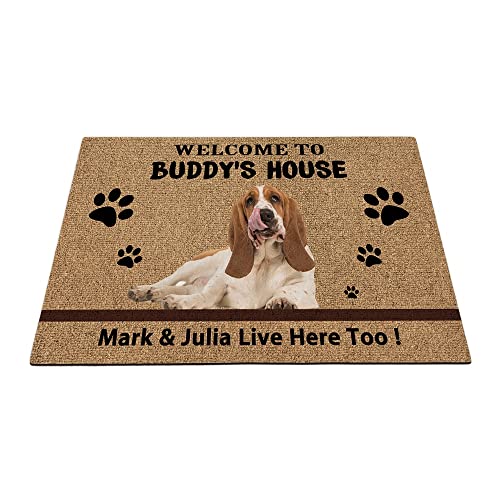 Basset Hound Dog Welcome Floor Mat Funny Pet Paws Fußmatte Home Decorations Welcome To Dog's House 59,9 x 39,9 cm von BAGEYOU