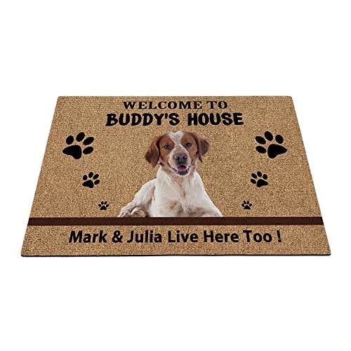 Bretagne Spaniel Hunde-Bodenmatte, niedliche Haustierpfoten-Fußmatte, Heimdekoration, Willkommen im Hundehaus, 59,9 x 39,9 cm von BAGEYOU