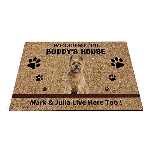 BAGEYOU Fußmatte, Motiv: Cairn Terrier, Welpe, lustige Haustierpfoten, Fußmatte, Heimdekoration, Welcome To Dog's House, 69,8 x 45 cm von BAGEYOU