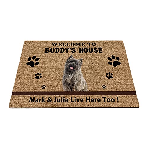 Cairn Terrier Hunde-Bodenmatte, lustige Haustierpfoten-Fußmatte, Heimdekoration, Willkommen im Haus, 89,9 x 59,9 cm von BAGEYOU