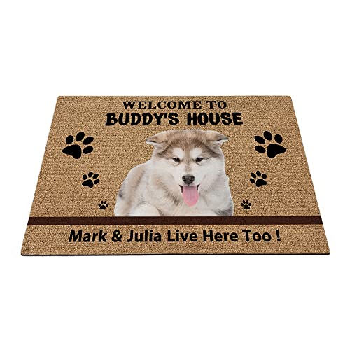 Individuelle Alaskan Malamute Hunde-Bodenmatte, lustige Haustierpfoten-Fußmatte, Heimdekoration, Willkommen im Haus, 59,9 x 39,9 cm von BAGEYOU