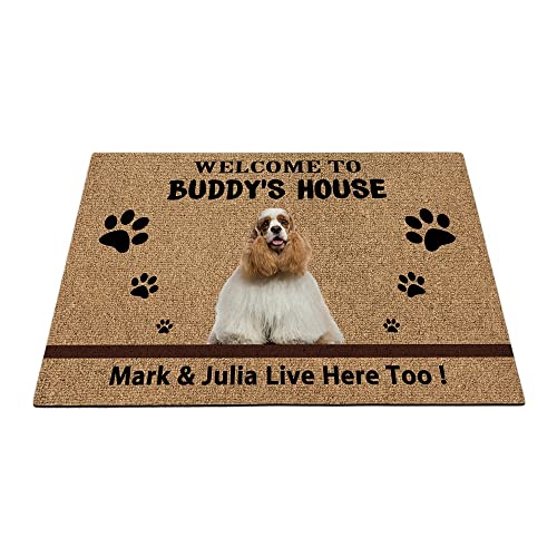 Individuelle American Cocker Spaniel Hunde-Bodenmatte, lustige Haustierpfoten-Fußmatte, Heimdekoration, Willkommen im Haus, 89,9 x 59,9 cm von BAGEYOU